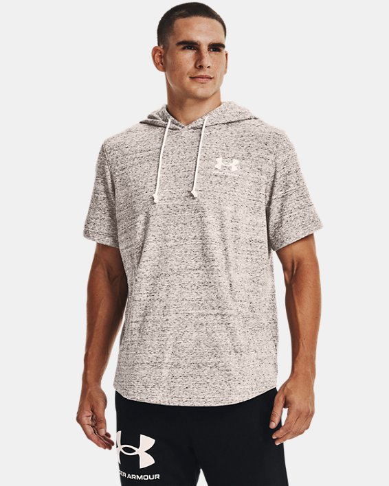 Men's UA Rival Terry Short Sleeve Hoodie in White image number 0